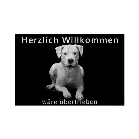 Fußmatte "Dogo Argentino - Übertrieben..." Weiß – hunde-shirt.de