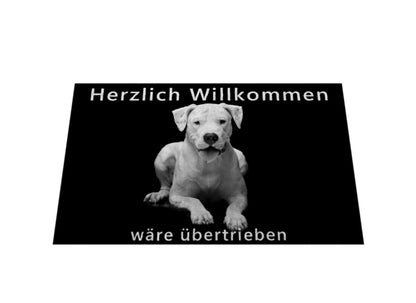 Fußmatte "Dogo Argentino - Übertrieben..." – hunde-shirt.de