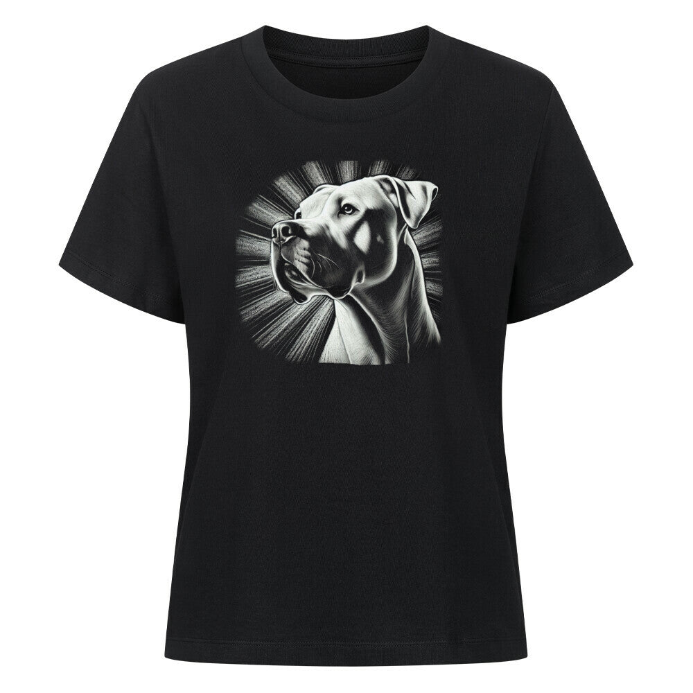 Premium Damen-Shirt "Dogo Argentino - Bright" Schwarz – hunde-shirt.de
