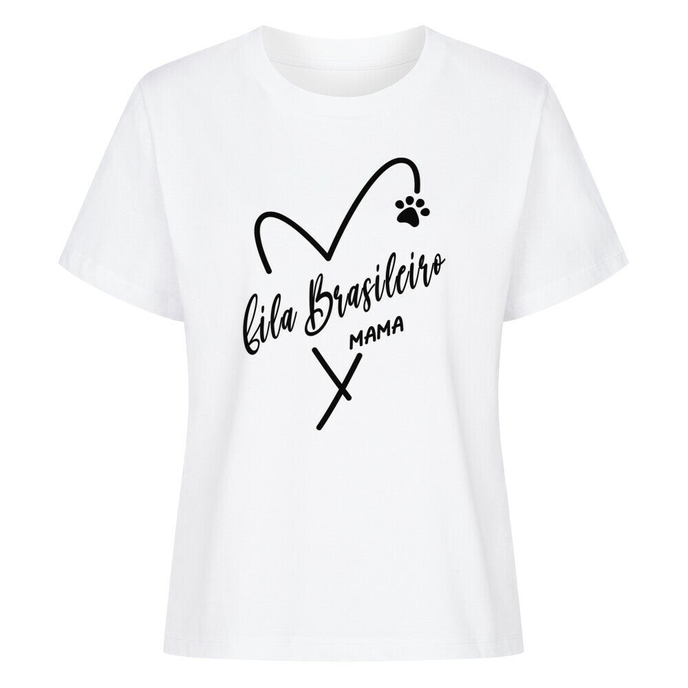 Premium Damen-Shirt "Fila Brasileiro - MAMA" Weiß – hunde-shirt.de