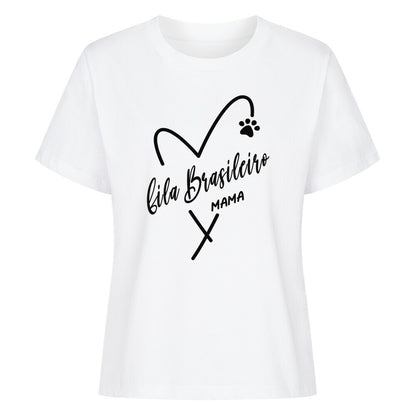 Premium Damen-Shirt "Fila Brasileiro - MAMA" Weiß – hunde-shirt.de