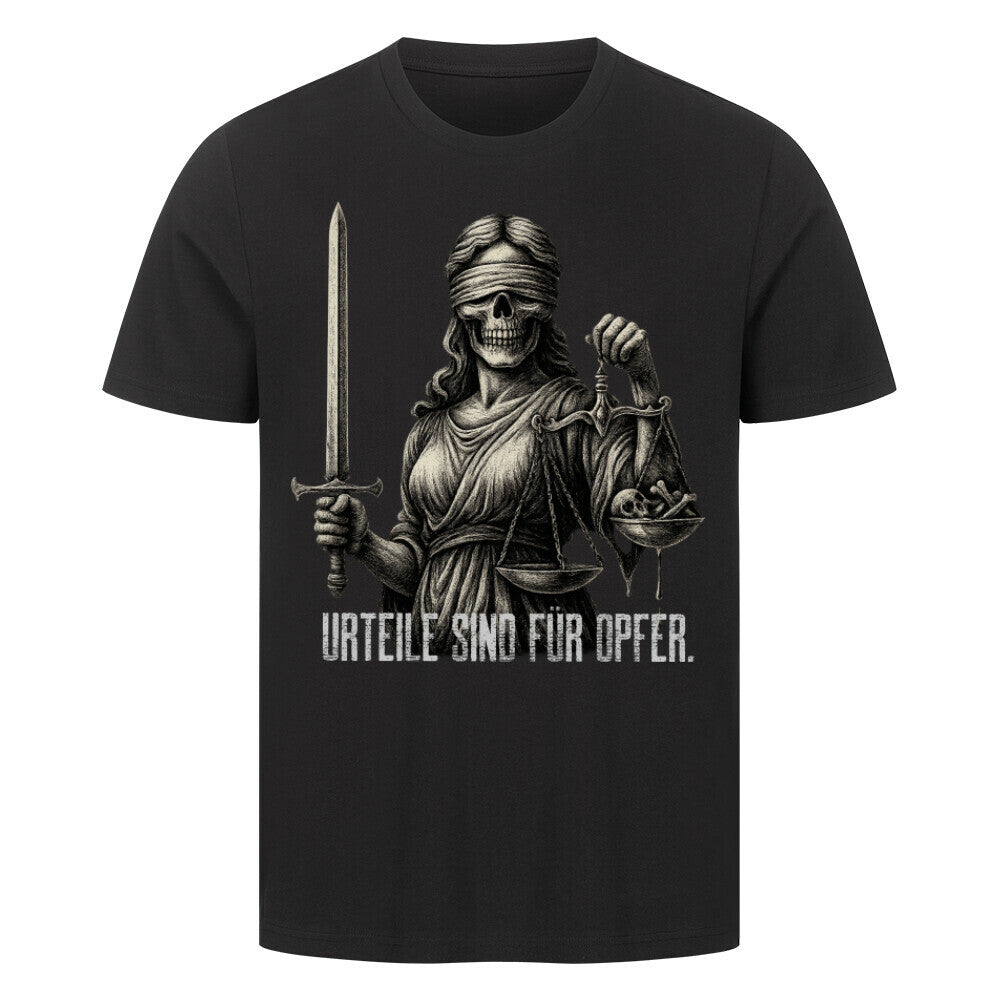 Premium Skull T-Shirt "Urteile sind für Opfer" Schwarz – hunde-shirt.de