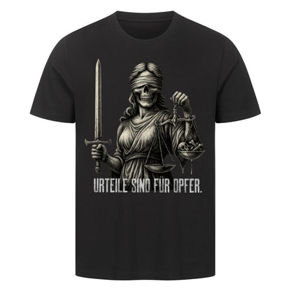 Premium Skull T-Shirt "Urteile sind für Opfer" Schwarz – hunde-shirt.de