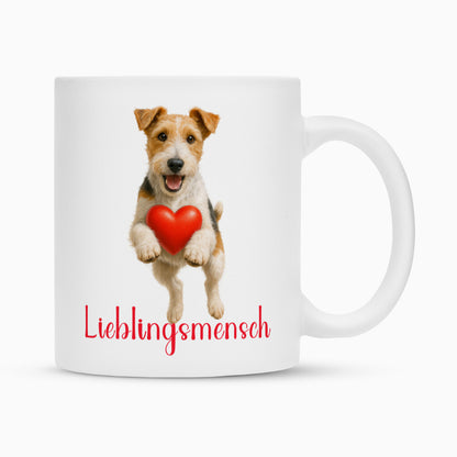 Tasse "Foxterrier - Lieblingsmensch" Weiß – hunde-shirt.de