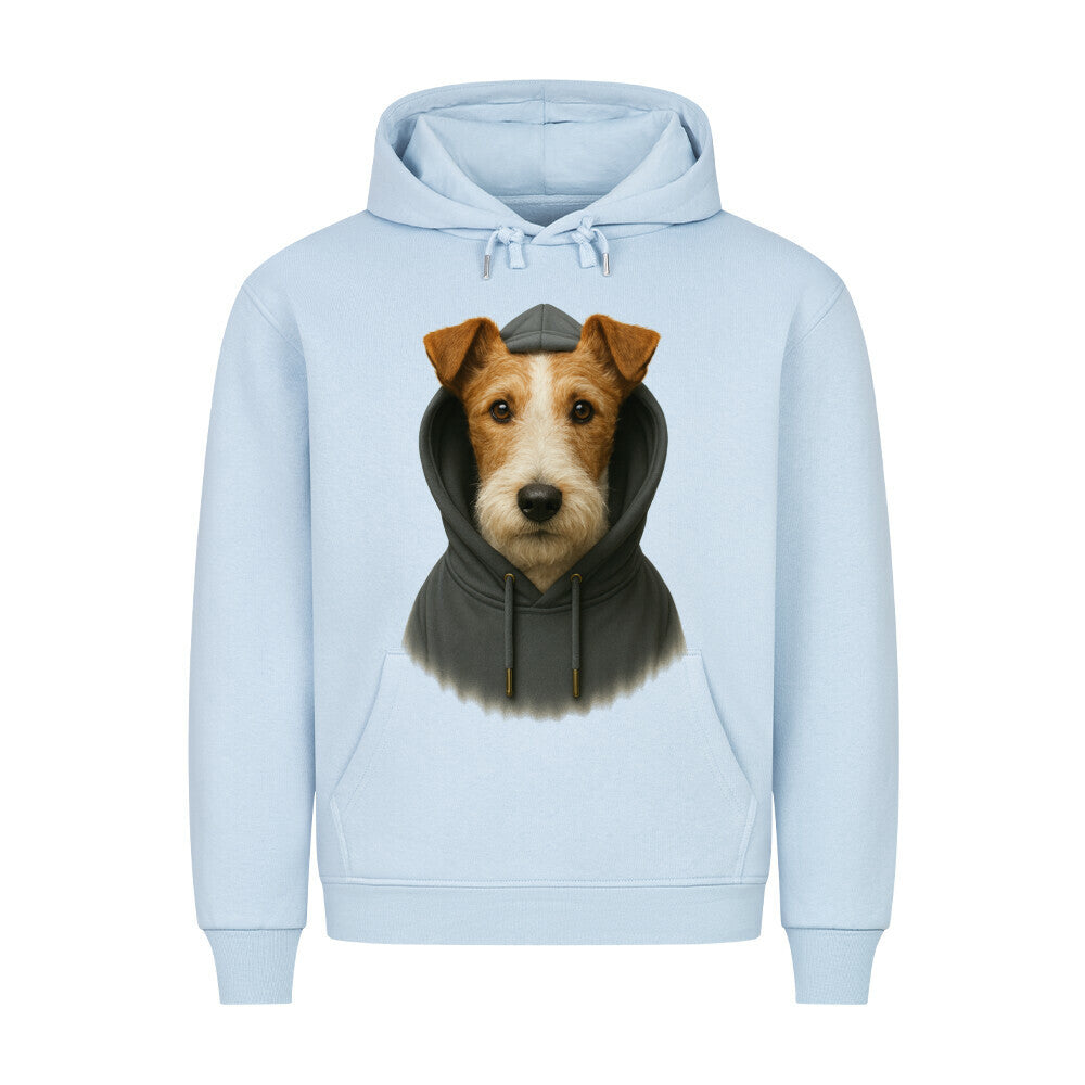Premium Hoodie "Foxterrier - Hooded" Babyblau – hunde-shirt.de