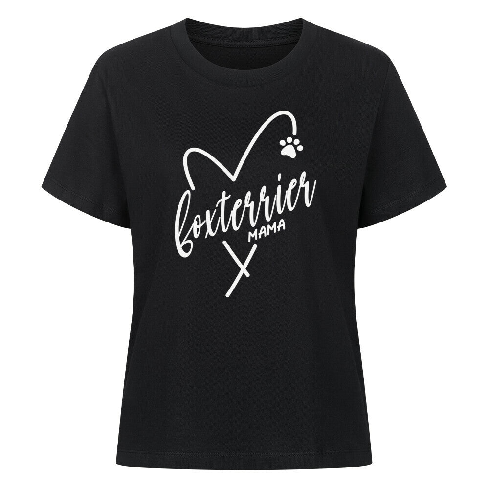 Premium Damen-Shirt "Foxterrier - MAMA" Schwarz – hunde-shirt.de