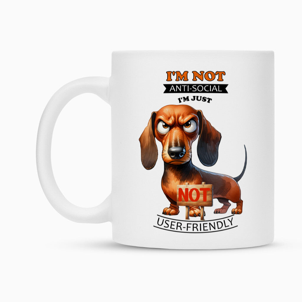 Tasse "Dackel - Anti-Social" – hunde-shirt.de