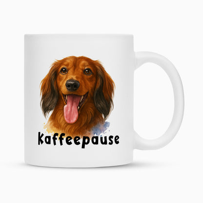 Tasse "Dackel - Kaffeepause" Weiß – hunde-shirt.de