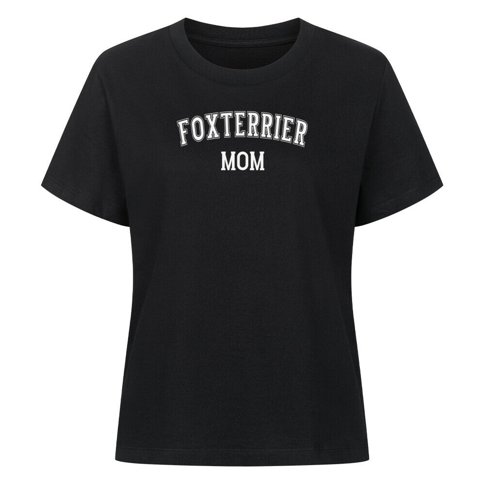 Premium Damen-Shirt "Foxterrier - MOM" Schwarz – hunde-shirt.de