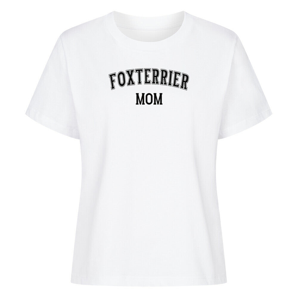 Premium Damen-Shirt "Foxterrier - MOM" Weiß – hunde-shirt.de