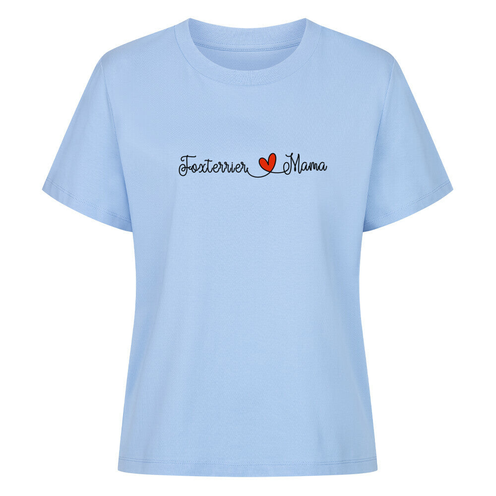 Premium Damen-Shirt "Foxterrier - Mama" Sky Blue – hunde-shirt.de