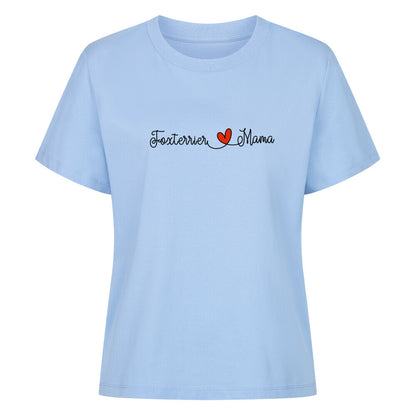 Premium Damen-Shirt "Foxterrier - Mama" Sky Blue – hunde-shirt.de