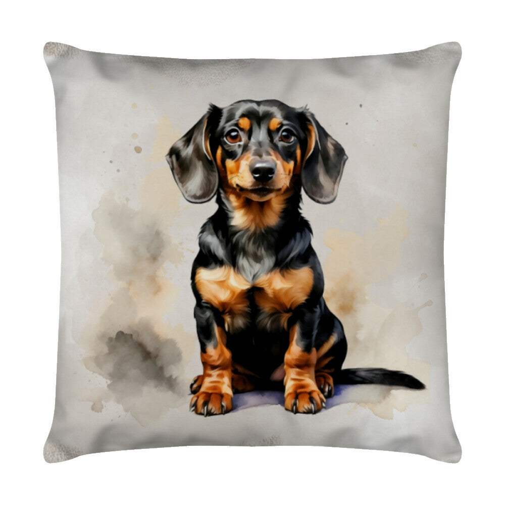 Kissen "Dackel - Sitz" Weiß – hunde-shirt.de