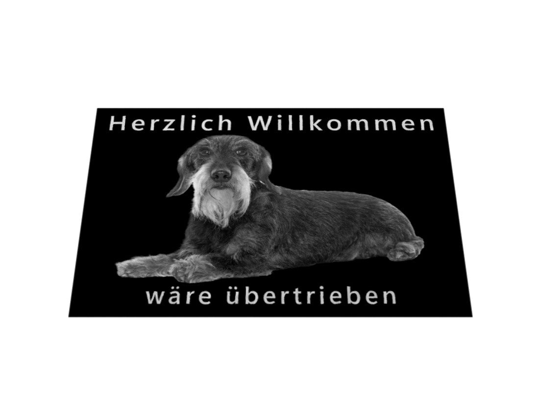 Fußmatte "Dackel ( Rauhaar ) - Übertrieben..." – hunde-shirt.de