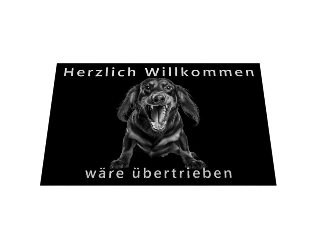 Fußmatte "Dackel ( Langhaar ) - Übertrieben..." – hunde-shirt.de