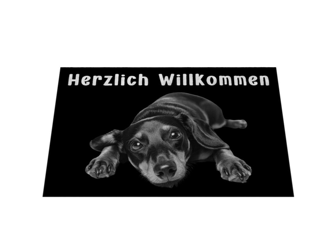 Fußmatte "Dackel - Herzlich Willkommen II" – hunde-shirt.de