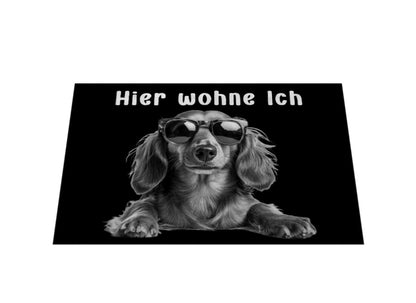 Fußmatte "Dackel - Hier wohne Ich" – hunde-shirt.de