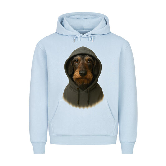 Premium Hoodie "Dackel ( Rauhaar ) - Hooded" Babyblau – hunde-shirt.de