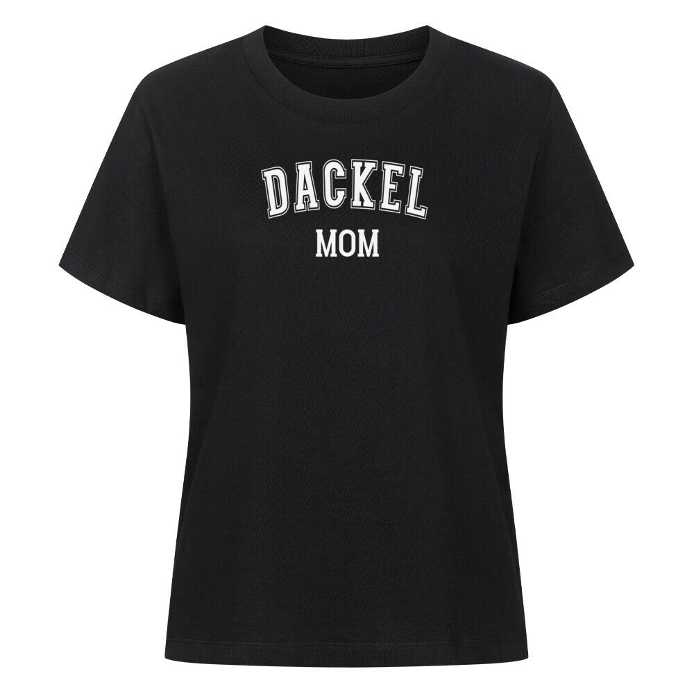 Premium Damen-Shirt "Dackel - MOM" Schwarz – hunde-shirt.de