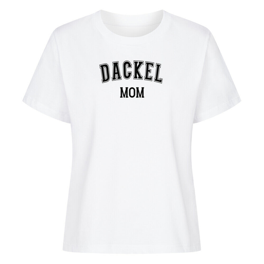 Premium Damen-Shirt "Dackel - MOM" Weiß – hunde-shirt.de