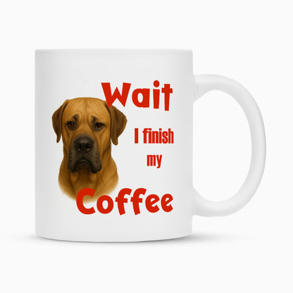 Tasse "Broholmer - Wait..." Weiß – hunde-shirt.de