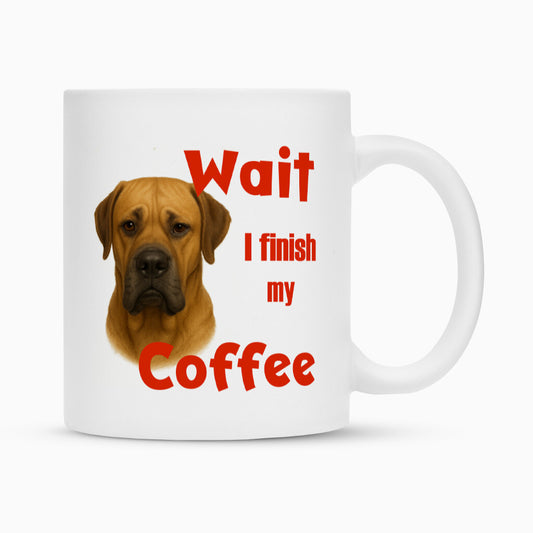 Tasse "Broholmer - Wait..." Weiß – hunde-shirt.de