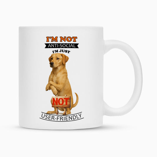 Tasse "Broholmer - Anti-Social" Weiß – hunde-shirt.de