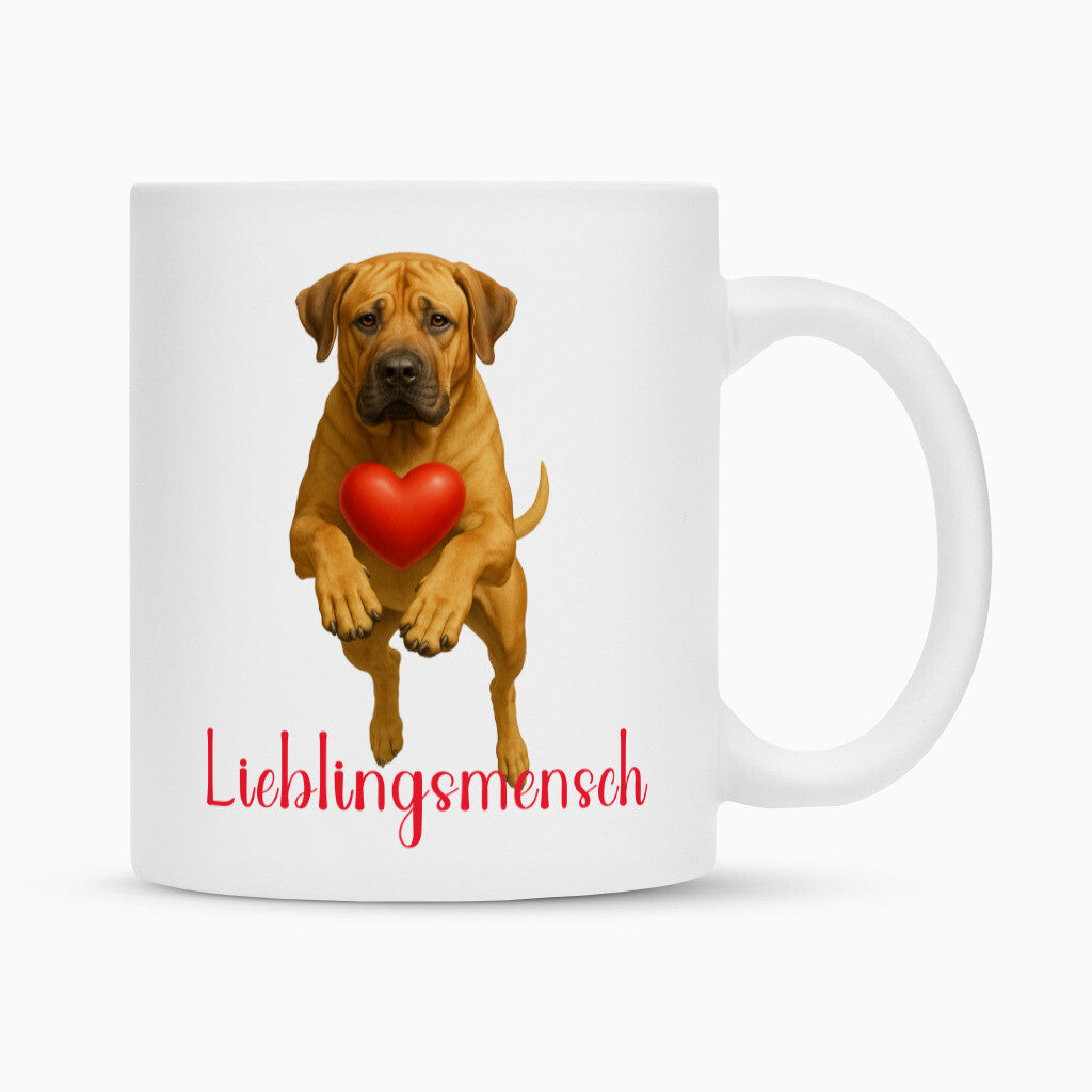 Tasse "Broholmer - Lieblingsmensch" Weiß – hunde-shirt.de