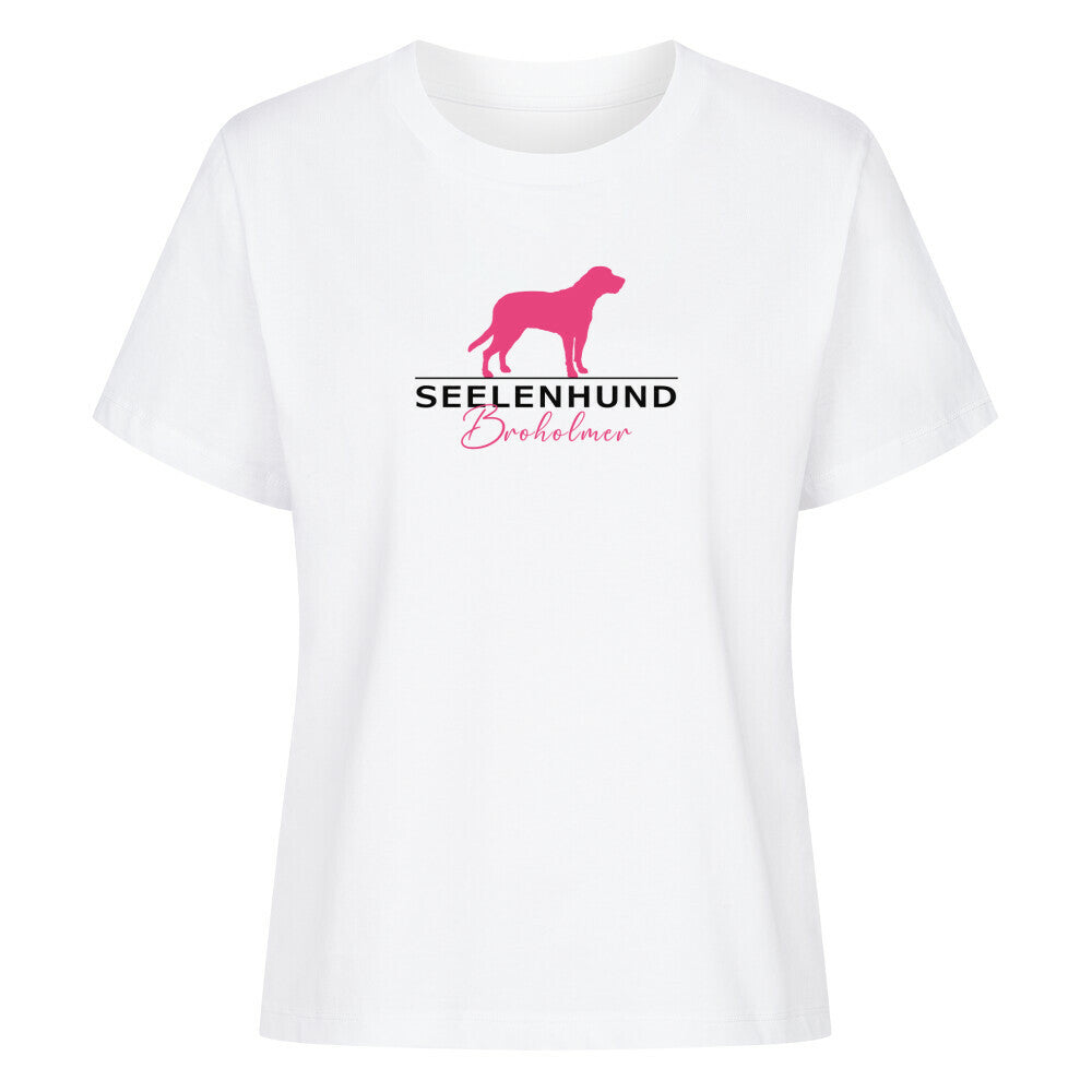 Premium Damen-Shirt "Broholmer - Seelenhund" Weiß – hunde-shirt.de