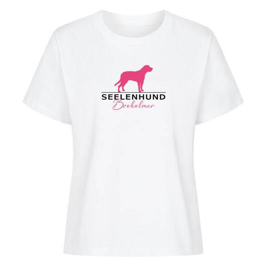 Premium Damen-Shirt "Broholmer - Seelenhund" Weiß – hunde-shirt.de