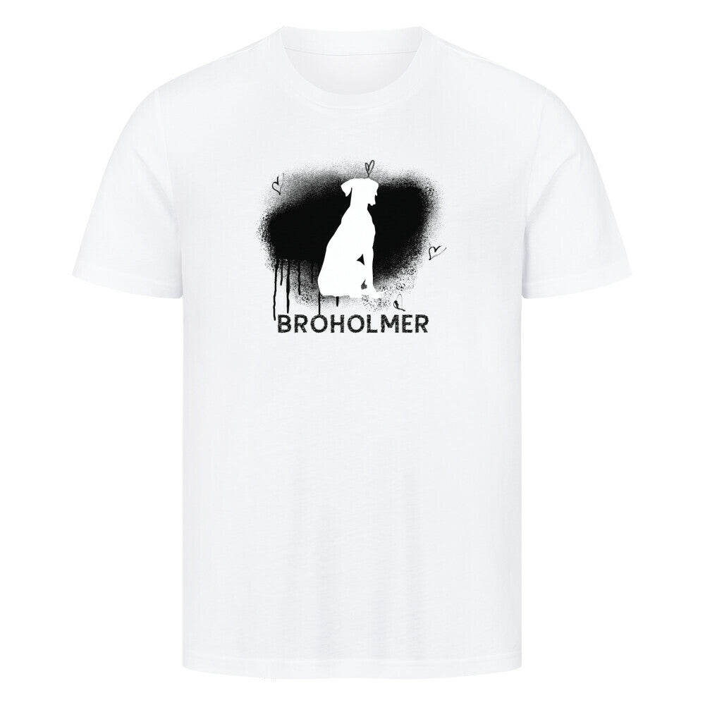 Premium T-Shirt "Broholmer - Brush" Weiß – hunde-shirt.de