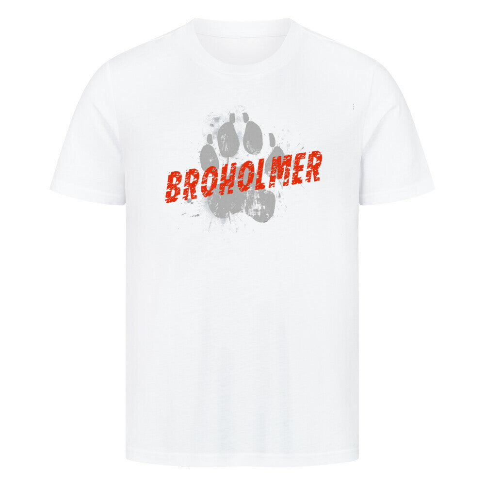 Premium T-Shirt "Broholmer - PAW" Weiß – hunde-shirt.de