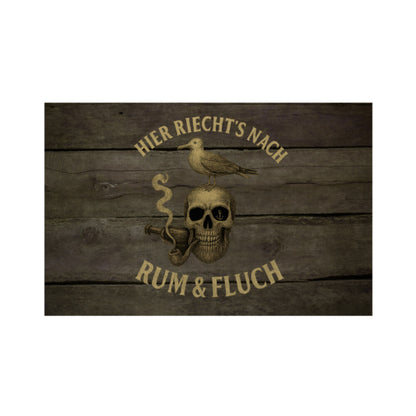 Fußmatte "Klabauterjunge - Rum & Fluch" Weiß – hunde-shirt.de