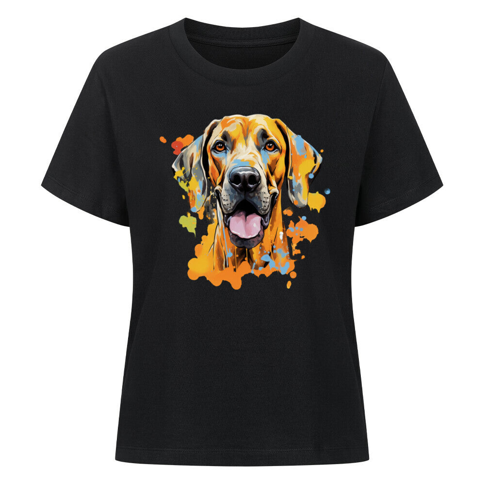 Premium Damen-Shirt "Broholmer - Splash" Schwarz – hunde-shirt.de