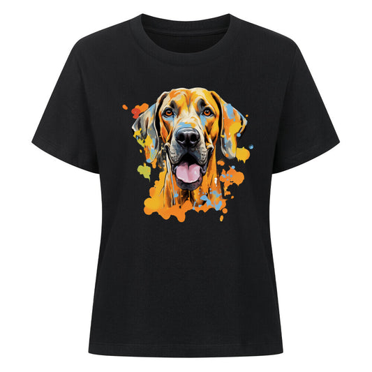 Premium Damen-Shirt "Broholmer - Splash" Schwarz – hunde-shirt.de