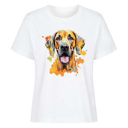 Premium Damen-Shirt "Broholmer - Splash" Weiß – hunde-shirt.de