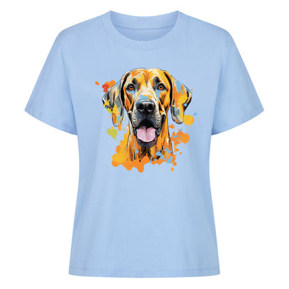Premium Damen-Shirt "Broholmer - Splash" Sky Blue – hunde-shirt.de
