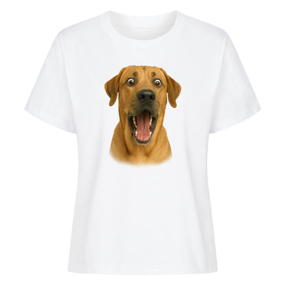 Premium Damen-Shirt "Broholmer - Crazy" Weiß – hunde-shirt.de