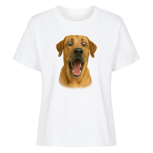 Premium Damen-Shirt "Broholmer - Crazy" Weiß – hunde-shirt.de