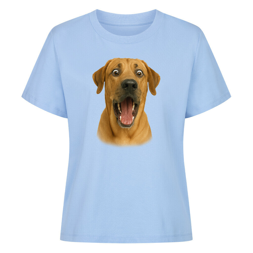 Premium Damen-Shirt "Broholmer - Crazy" Sky Blue – hunde-shirt.de