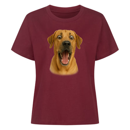 Premium Damen-Shirt "Broholmer - Crazy" Burgunder – hunde-shirt.de