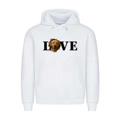 Premium Hoodie "Broholmer - LOVE" Weiß – hunde-shirt.de