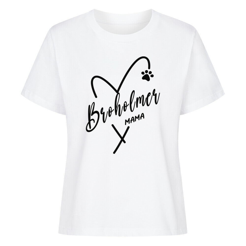 Premium Damen-Shirt "Broholmer - MAMA" Weiß – hunde-shirt.de