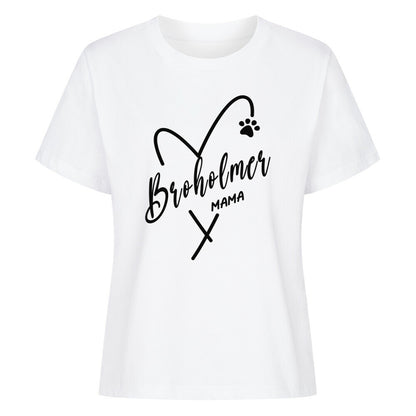 Premium Damen-Shirt "Broholmer - MAMA" Weiß – hunde-shirt.de