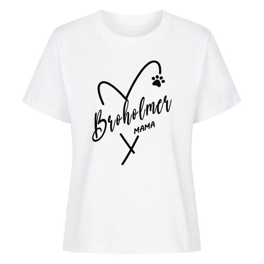 Premium Damen-Shirt "Broholmer - MAMA" Weiß – hunde-shirt.de