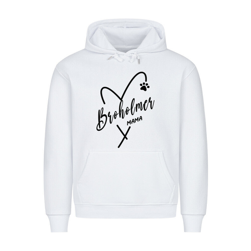 Premium Hoodie "Broholmer - MAMA" Weiß – hunde-shirt.de