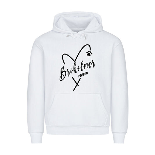 Premium Hoodie "Broholmer - MAMA" Weiß – hunde-shirt.de