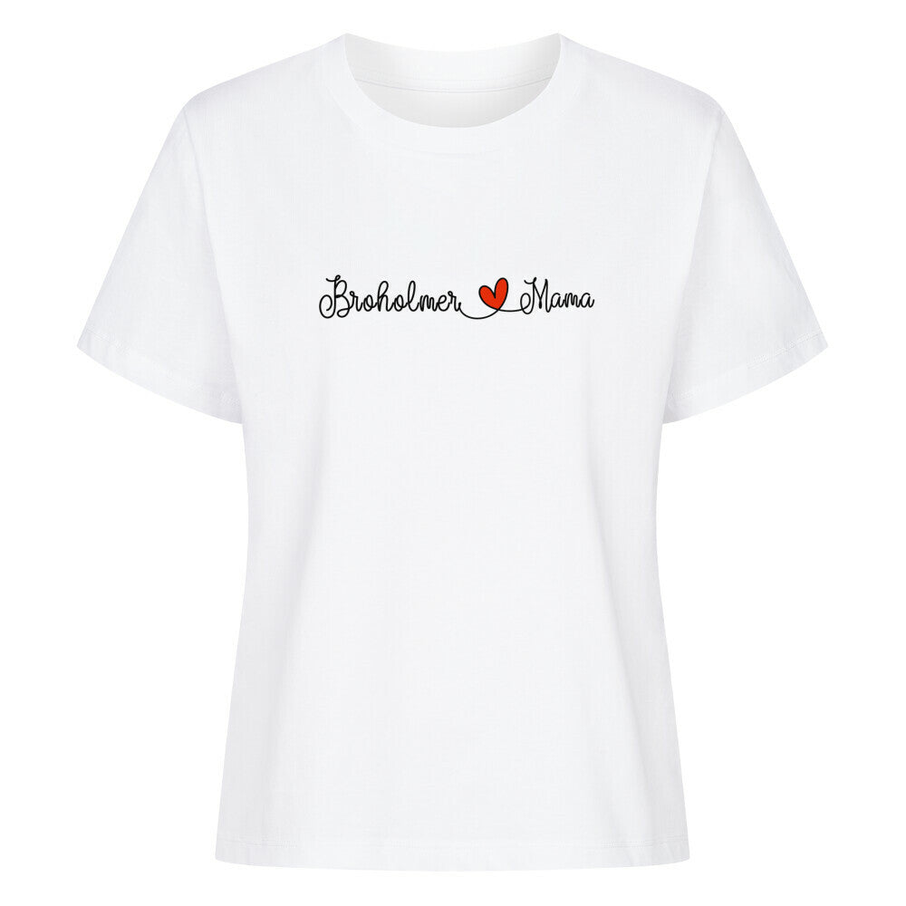 Premium Damen-Shirt "Broholmer - Mama" Weiß – hunde-shirt.de