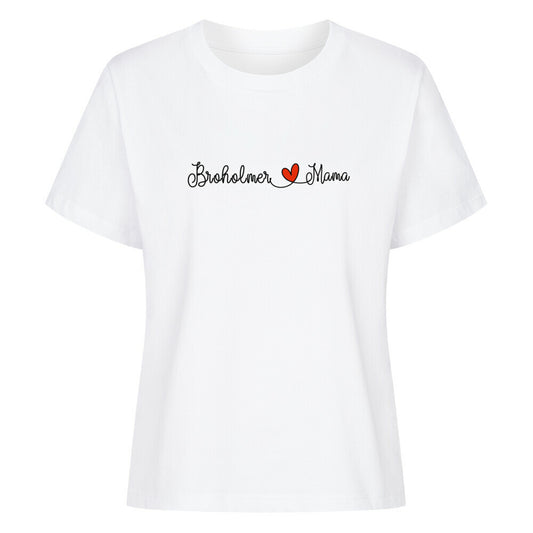 Premium Damen-Shirt "Broholmer - Mama" Weiß – hunde-shirt.de