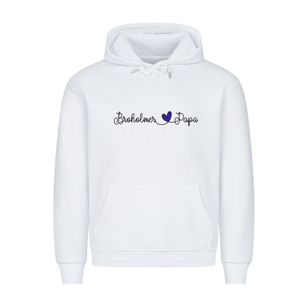 Premium Hoodie "Broholmer - Papa" Weiß – hunde-shirt.de